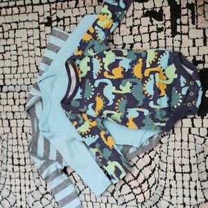 Okie Dokie lapneck long sleeve bodysuits (3)